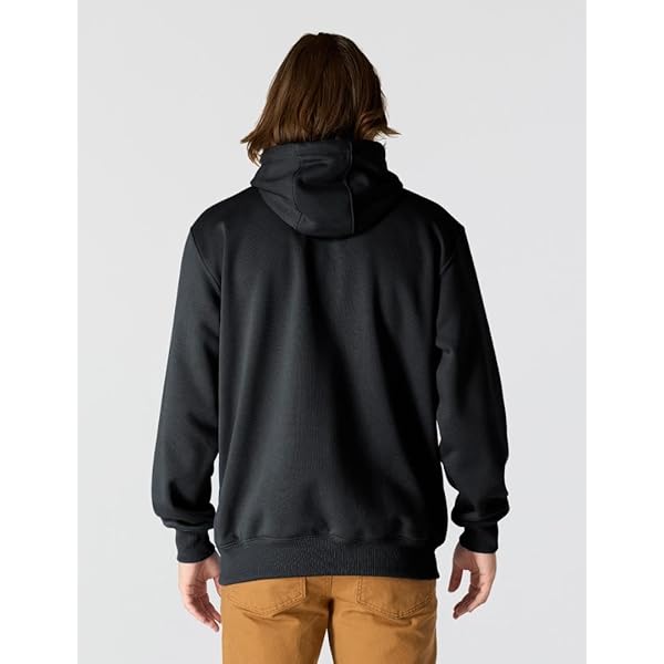 Men's Black Hooded Sweatshirt with Pocket & Logo Badge