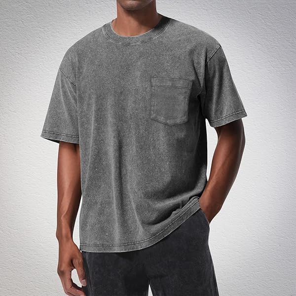 Grey Washed Oversized Crew Neck Short-Sleeve T-Shirt